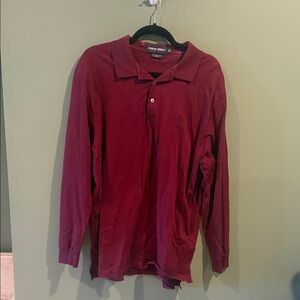 Polo by Ralph Lauren Men's Deep Red Long Sleeve Shirt